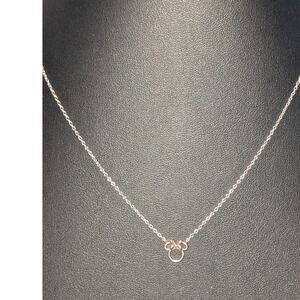 Disney 925 Sterling Minnie Mouse Necklace 16-18" Two Tone Marked LA CN Necklace
